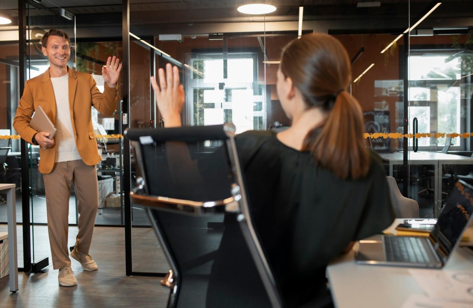 Team reviewing quarterly business performance data