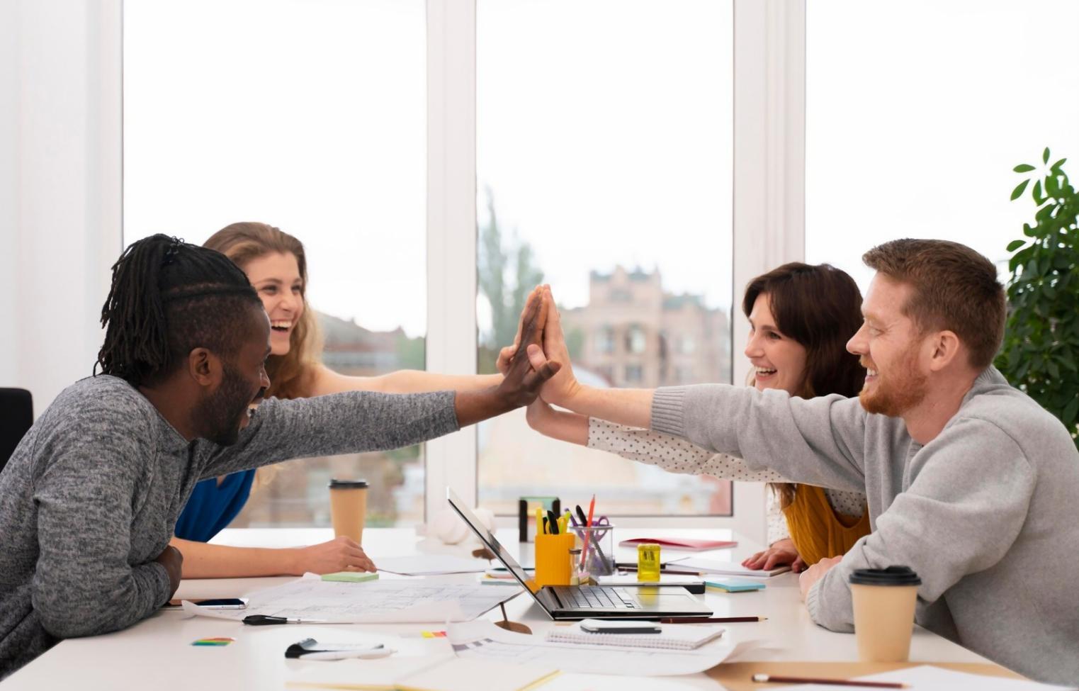 Strategic planning session with efficiency data visualization